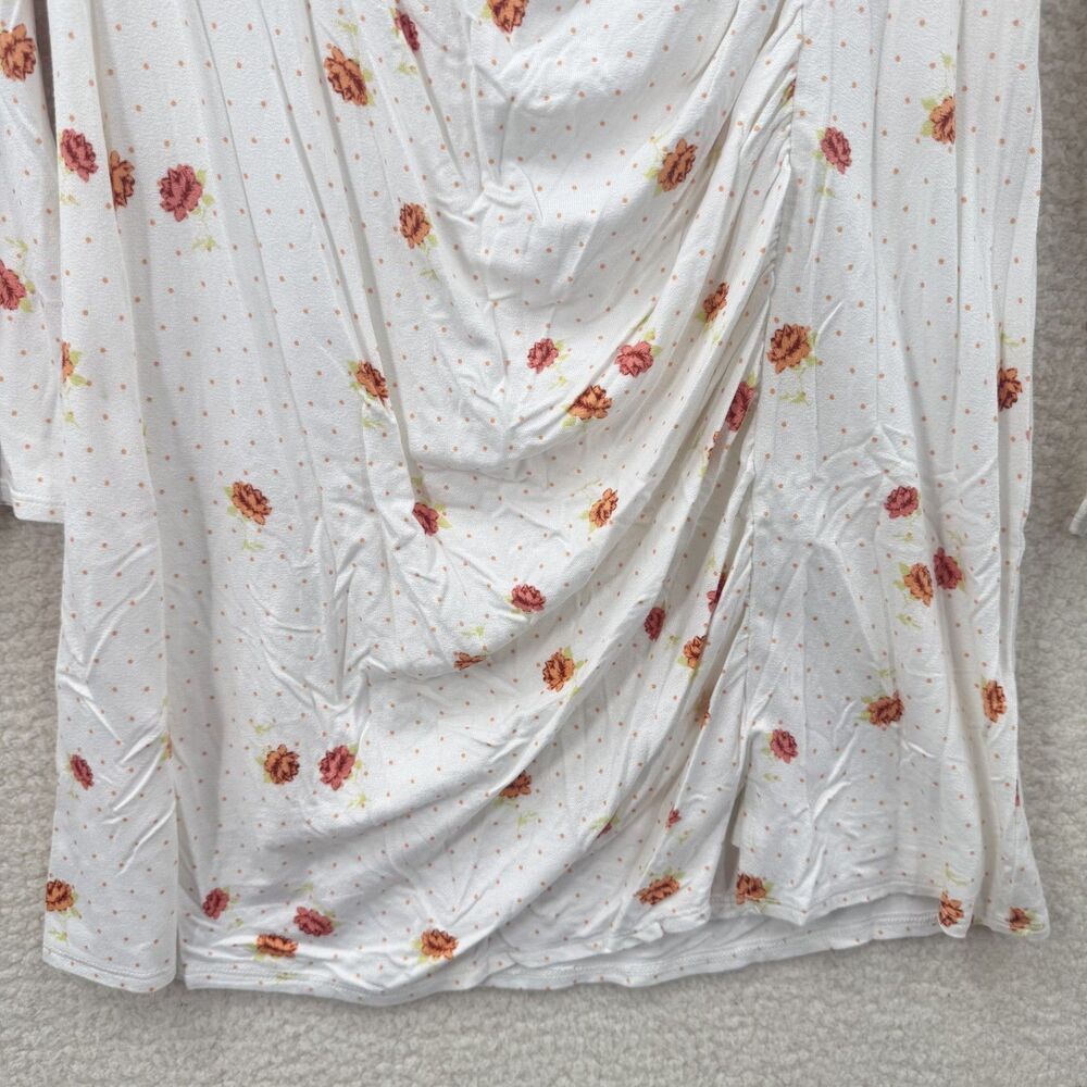 Free People Celia Mini Dress long sleeves Polka dot Floral print Size XL NWT - Picture 4 of 12